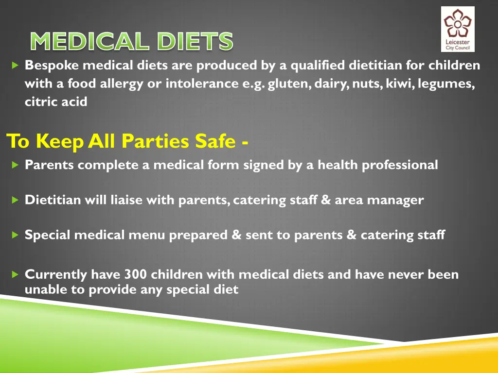 medical diets bespoke medical diets are produced