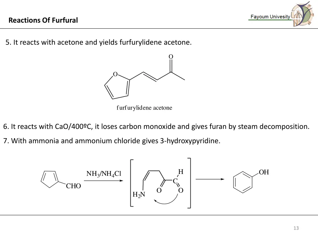 reactions of furfural 1