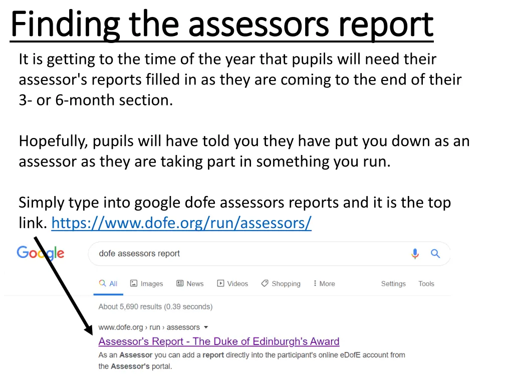 finding the assessors report finding