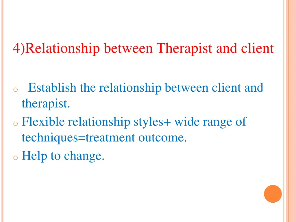 4 relationship between therapist and client