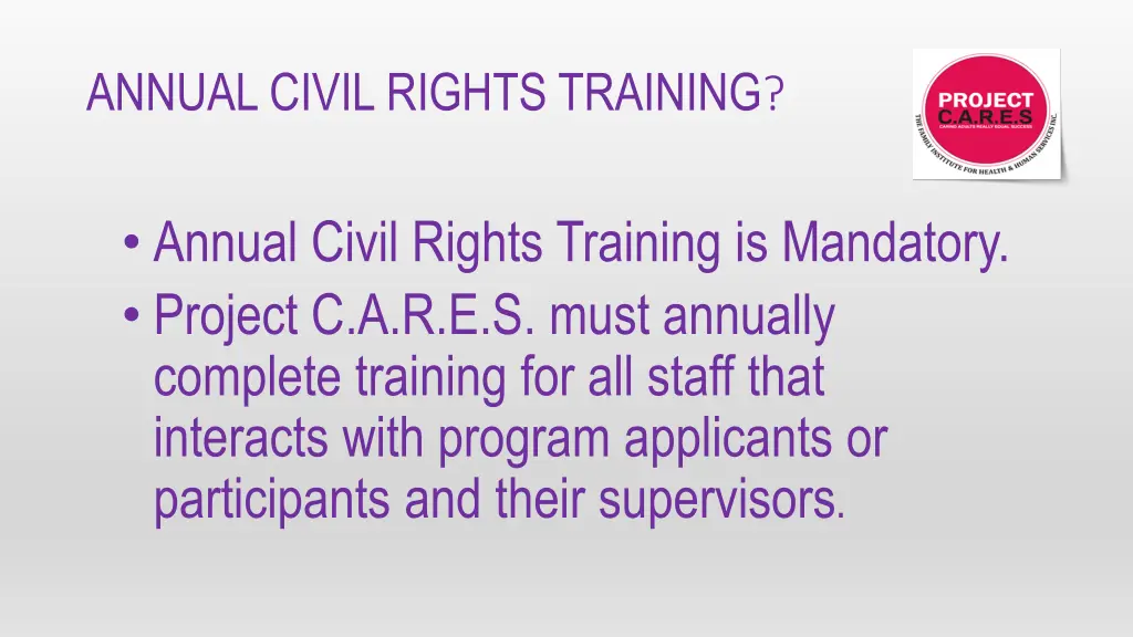 annual civil rights training