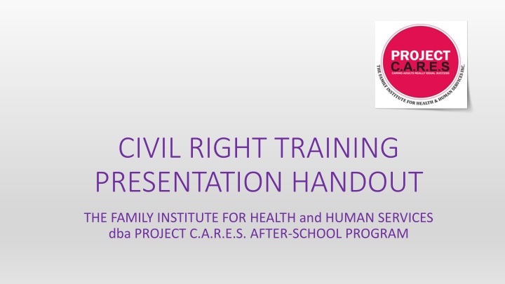 civil right training presentation handout