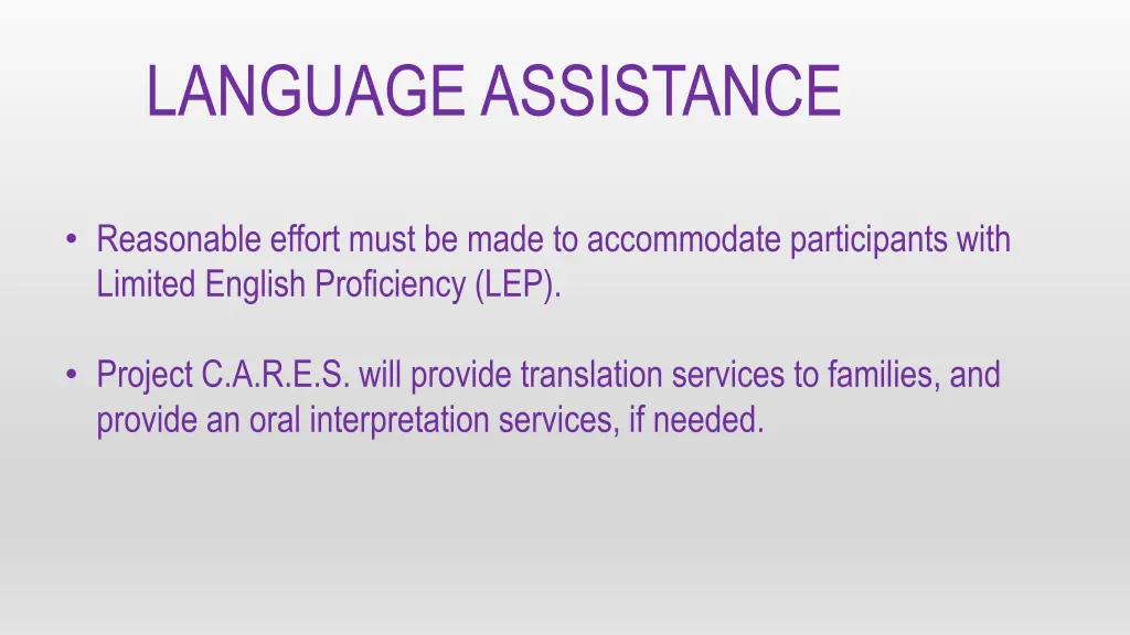 language assistance