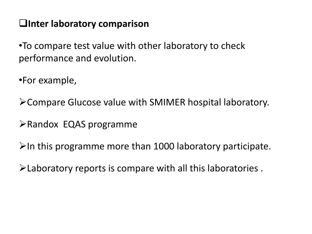 inter laboratory comparison