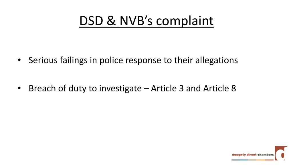 dsd nvb s complaint