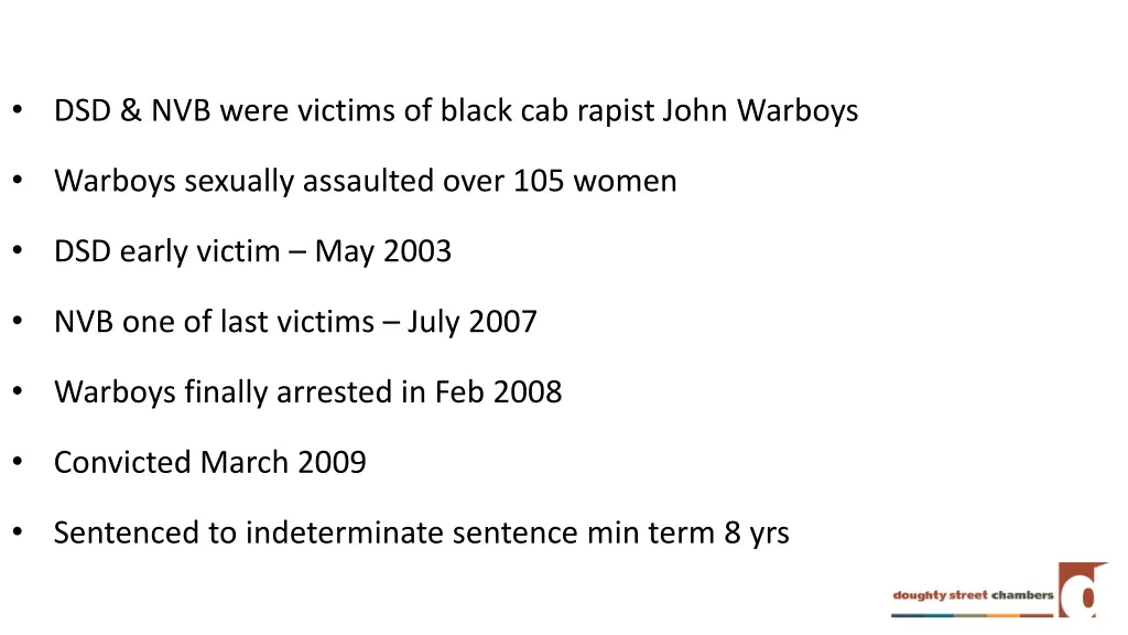 dsd nvb were victims of black cab rapist john