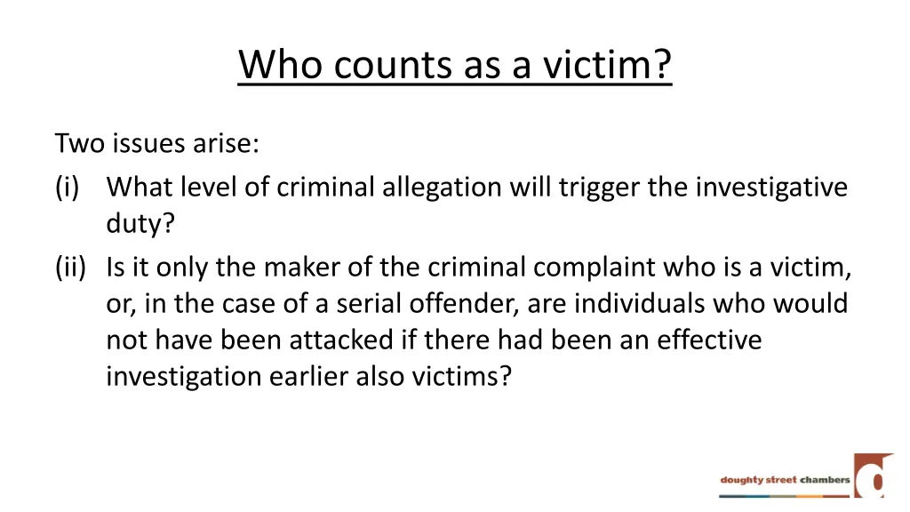 who counts as a victim