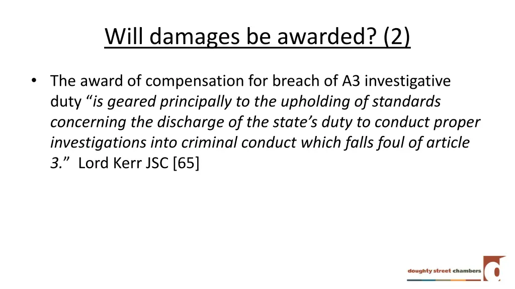 will damages be awarded 2