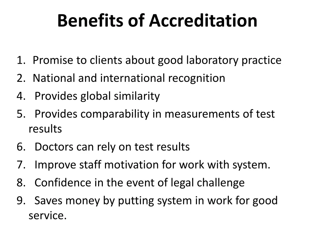 benefits of accreditation