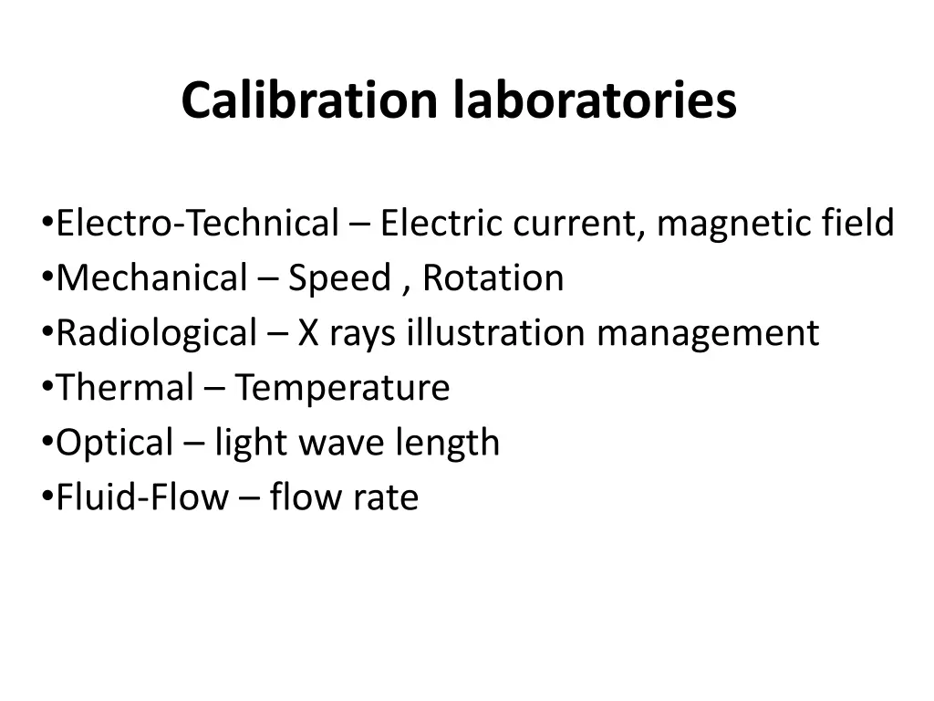 calibration laboratories