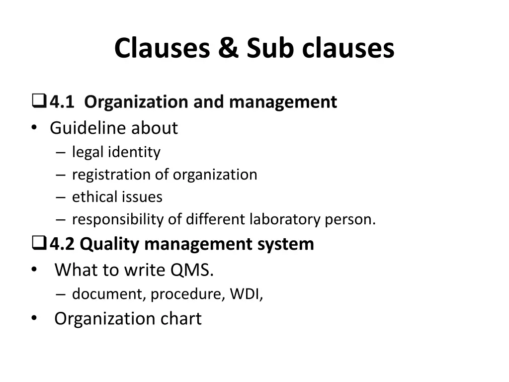 clauses sub clauses