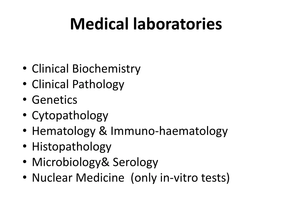 medical laboratories