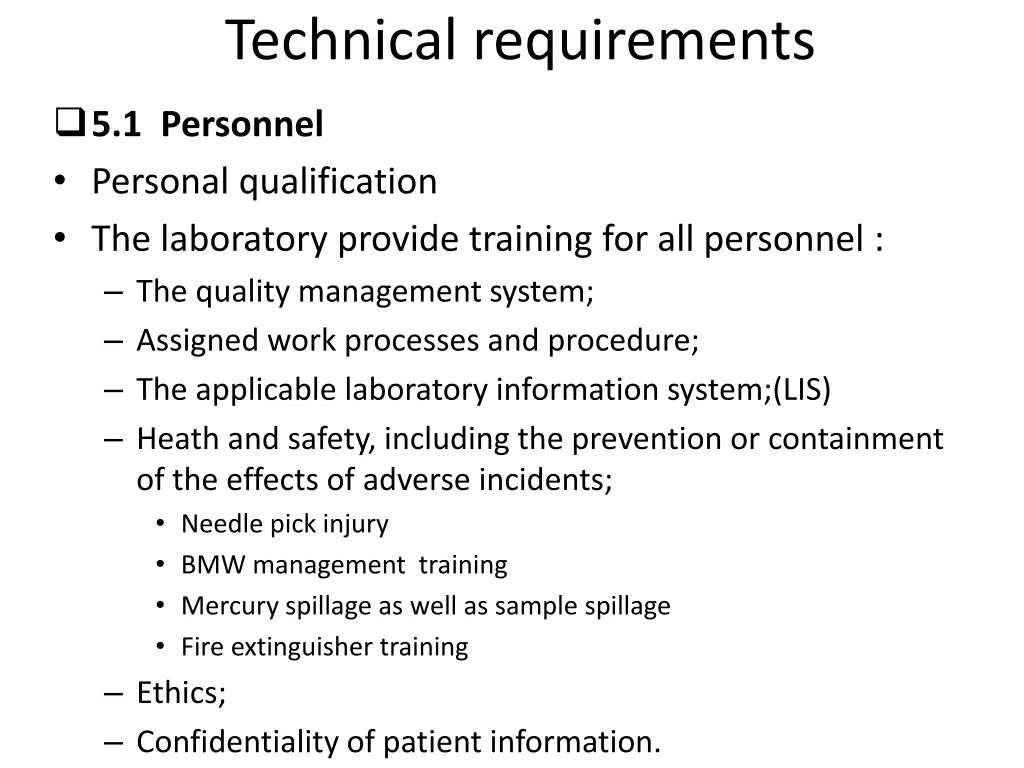 technical requirements