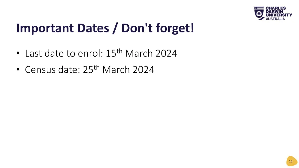 important dates don t forget