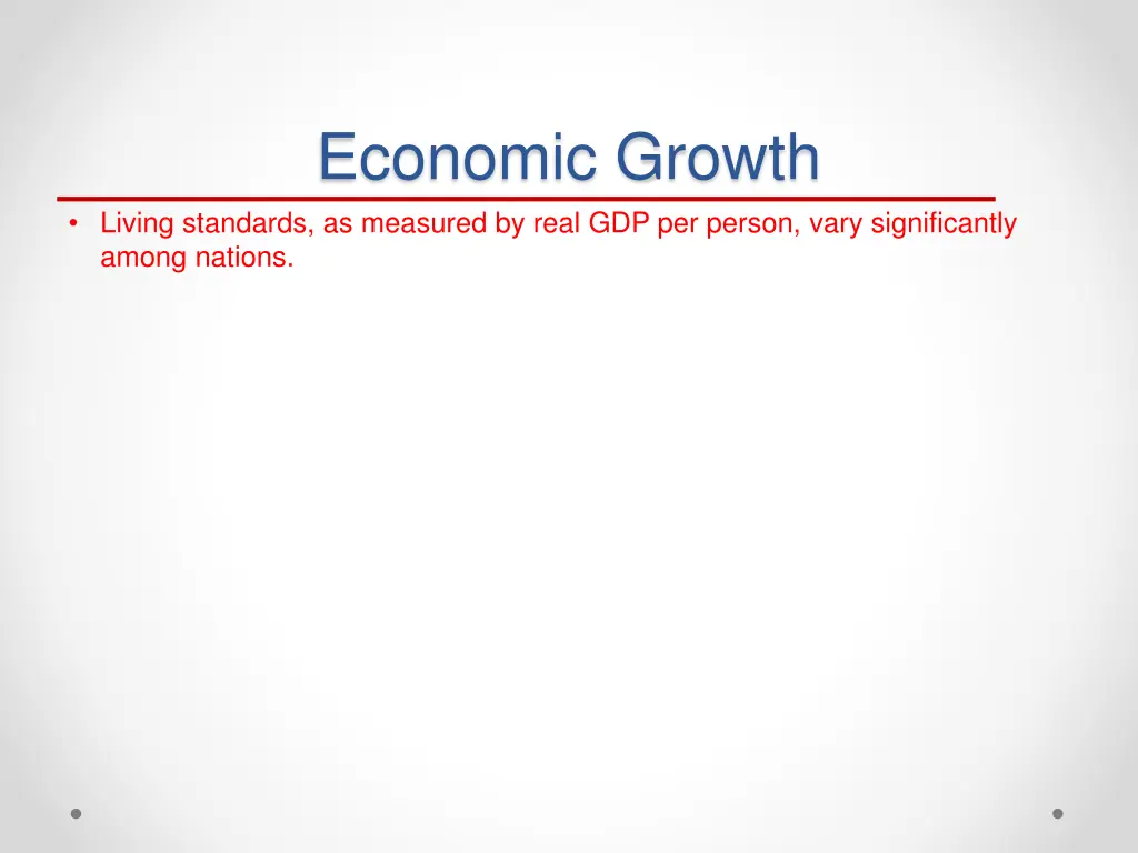 economic growth living standards as measured