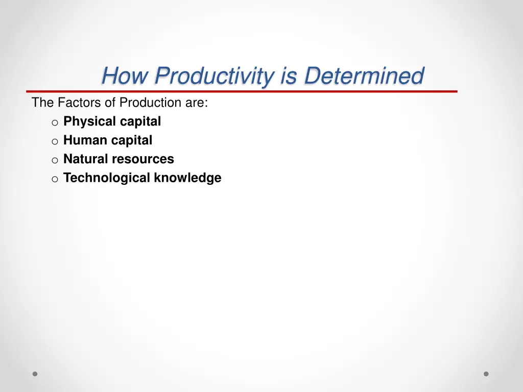 how productivity is determined the factors