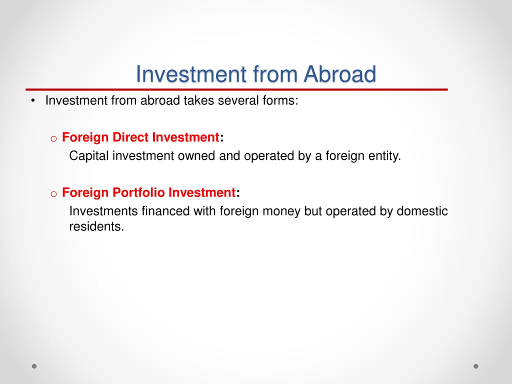 investment from abroad investment from abroad