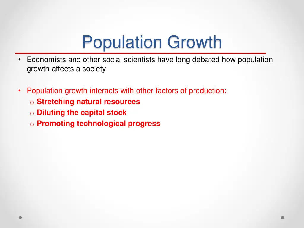 population growth economists and other social