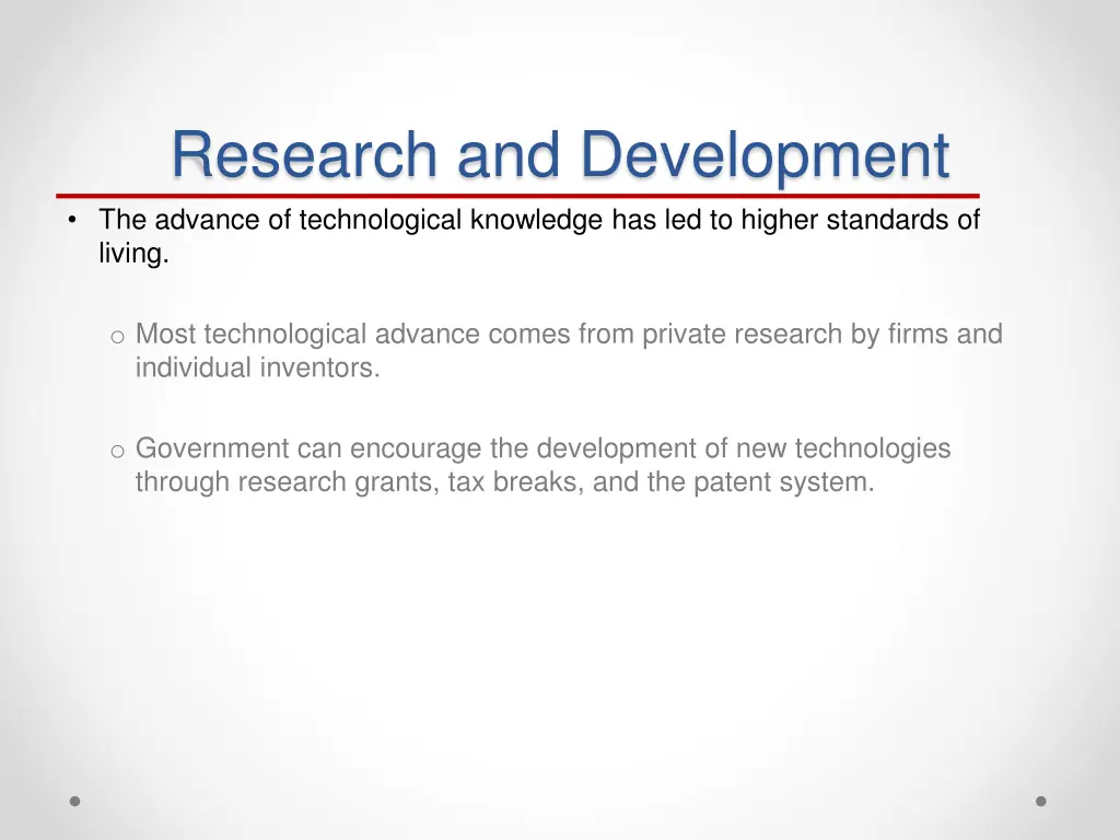 research and development the advance