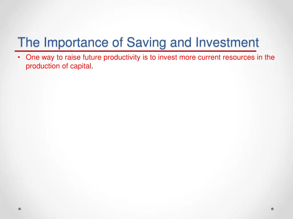 the importance of saving and investment