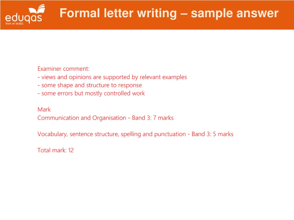 formal letter writing sample answer 3