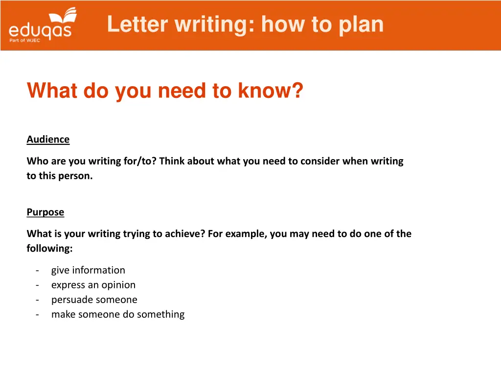 letter writing how to plan