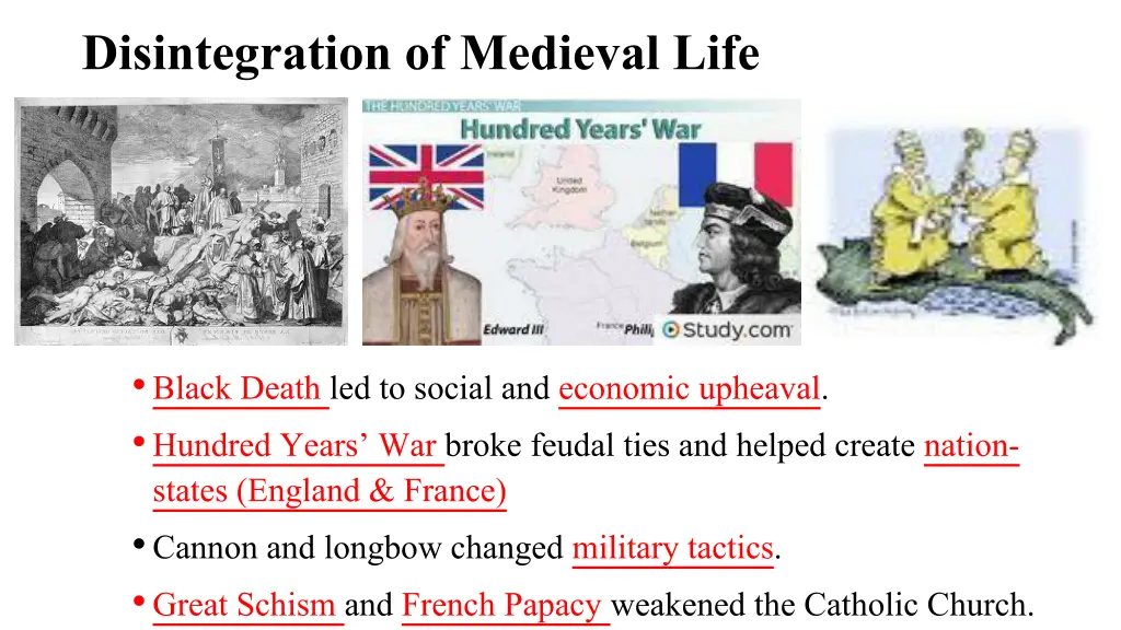 disintegration of medieval life