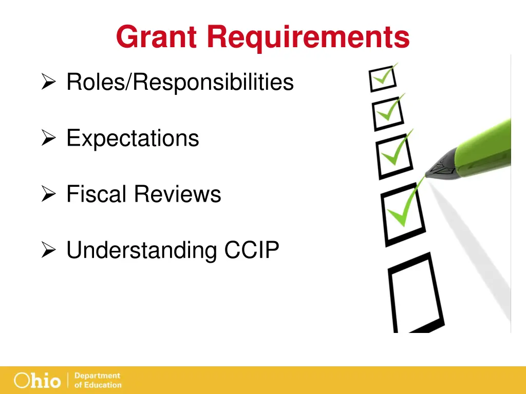 grant requirements