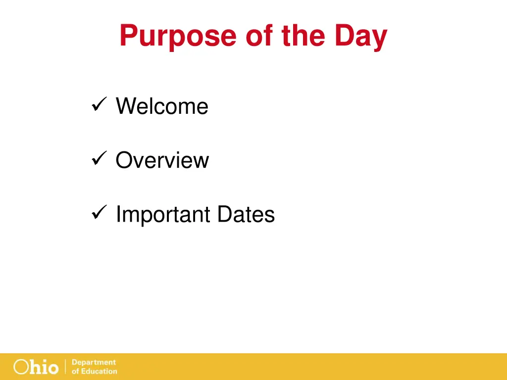 purpose of the day