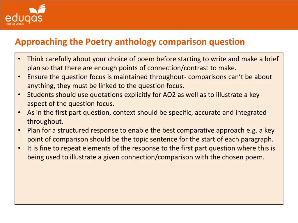 approaching the poetry anthology comparison