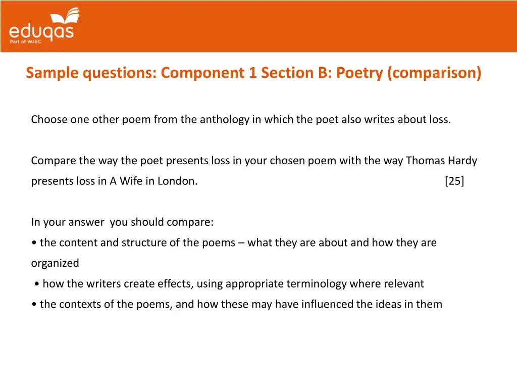 sample questions component 1 section b poetry 1