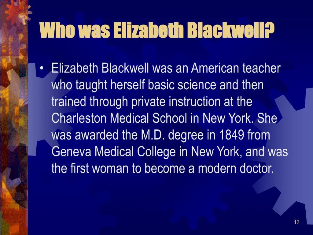 who was elizabeth blackwell who was elizabeth