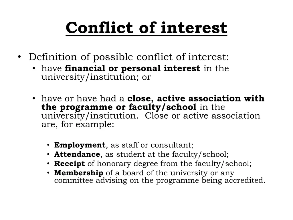 conflict of interest