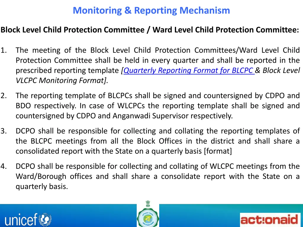 monitoring reporting mechanism 1