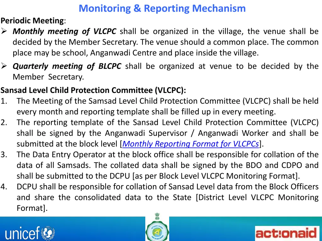 monitoring reporting mechanism