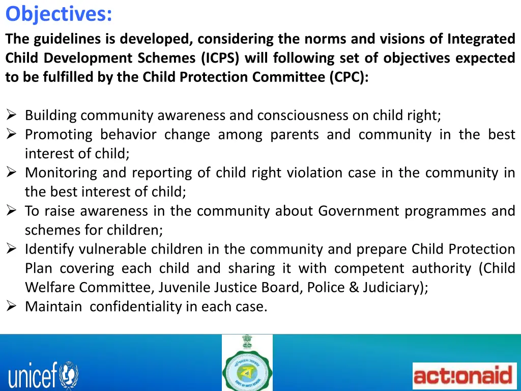 objectives the guidelines is developed