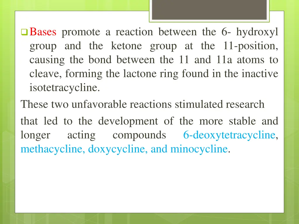 bases promote a reaction between the 6 hydroxyl