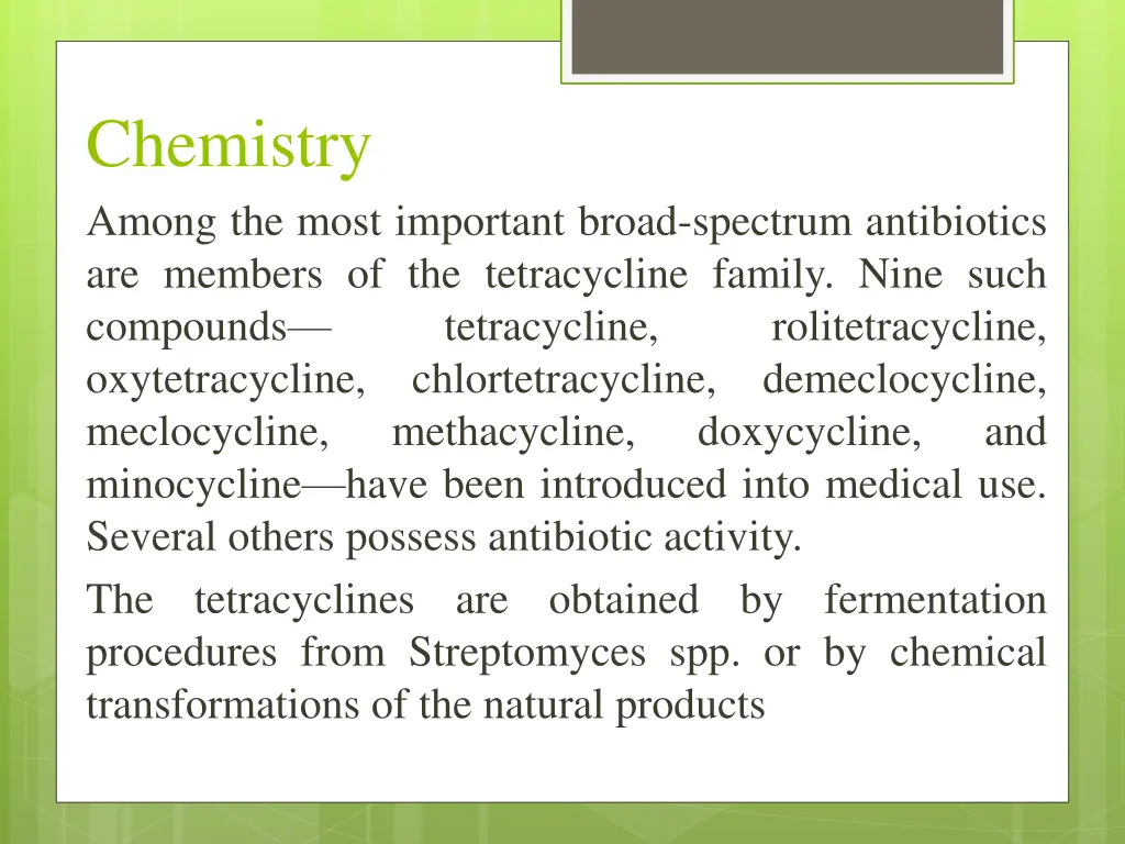 chemistry among the most important broad spectrum