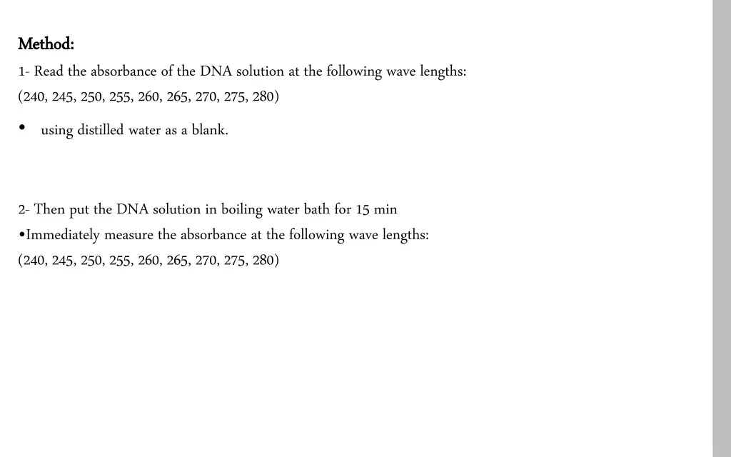 method method 1 read the absorbance