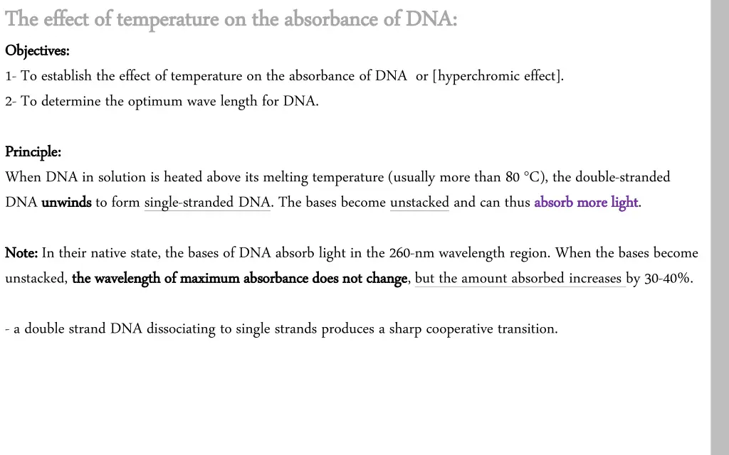 the effect of temperature on the absorbance