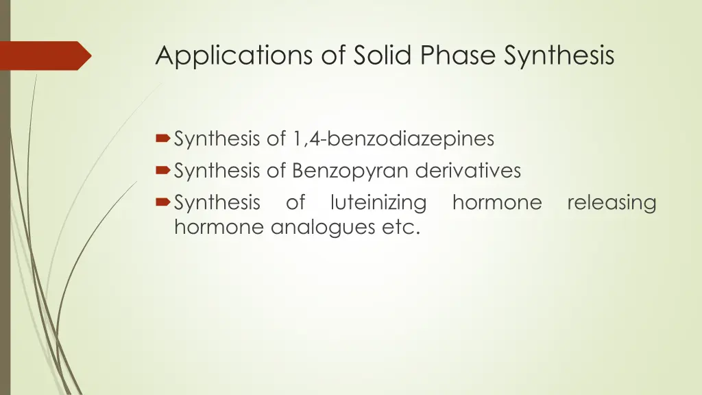 applications of solid phase synthesis