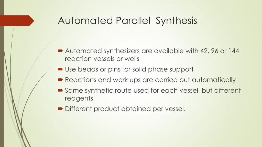 automated parallel synthesis