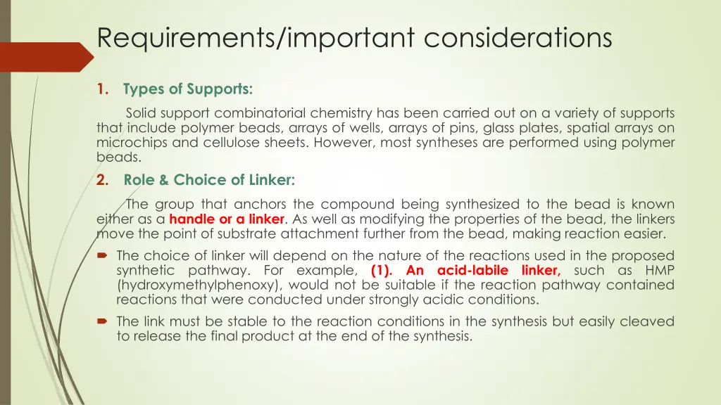 requirements important considerations