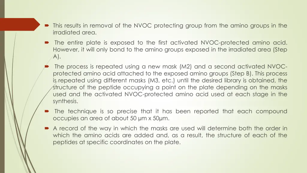 this results in removal of the nvoc protecting