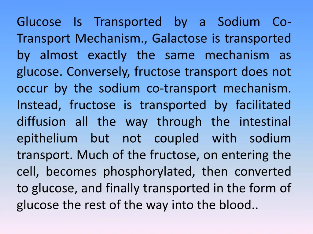 glucose is transported by a sodium co transport