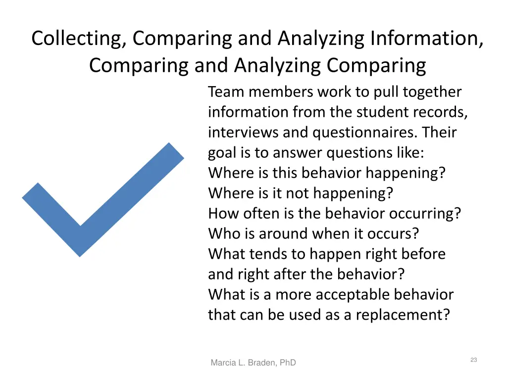 collecting comparing and analyzing information