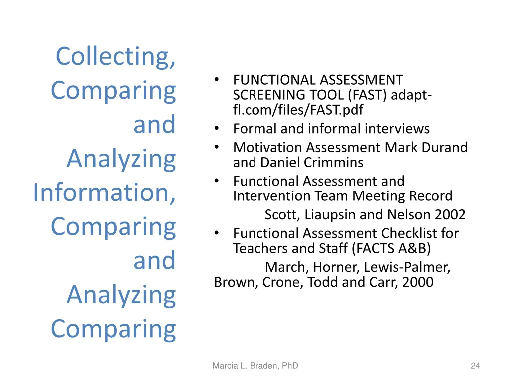 collecting comparing