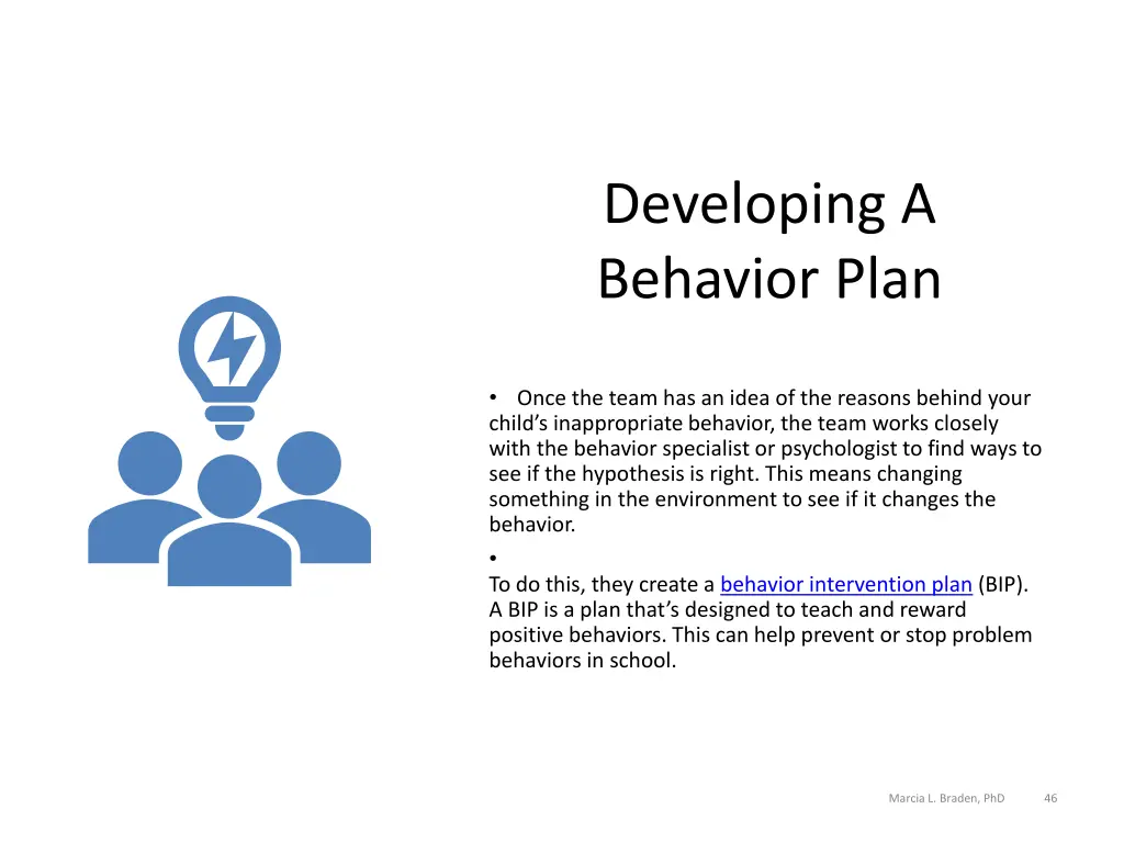 developing a behavior plan