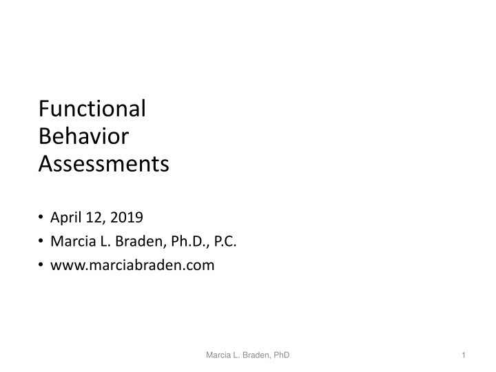 functional behavior assessments