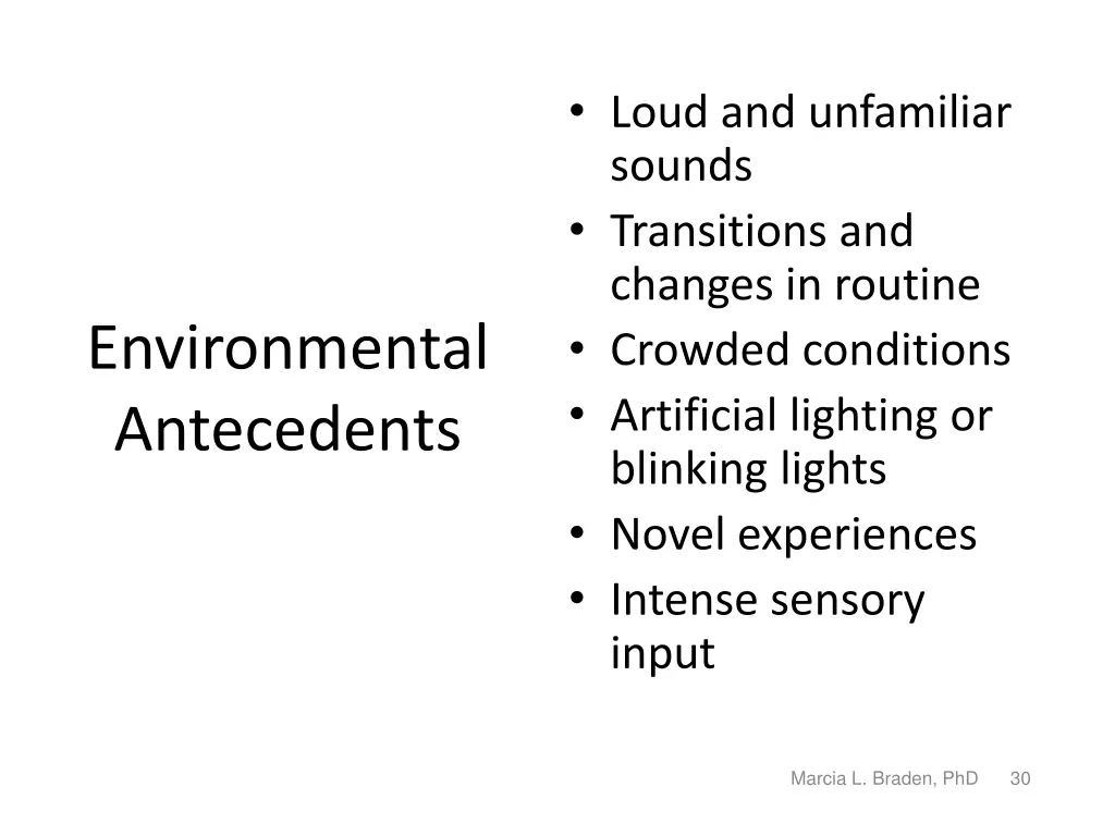 loud and unfamiliar sounds transitions